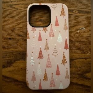Casely Pink Holiday Tree Pattern iPhone 14 Pro Mac Case